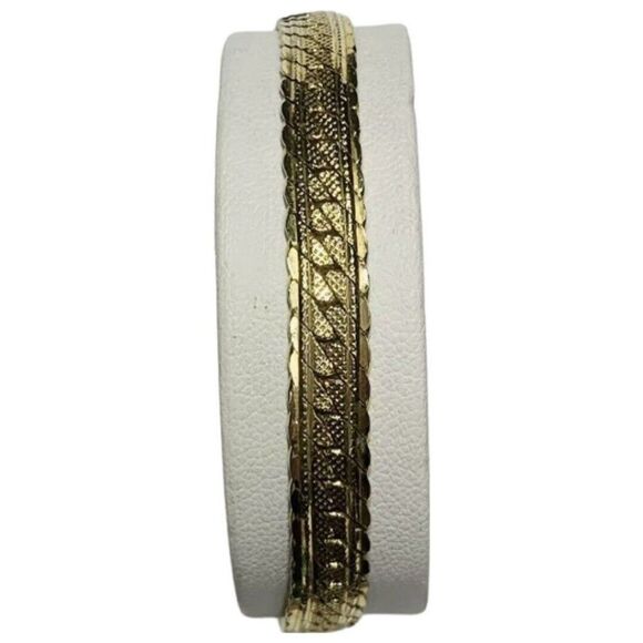 Vintage Gold Plated Mesh Link Snake Gold Polished Bracelet 7.5 Inches - Picture 5 of 11